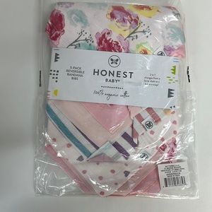 HonestBaby Organic Cotton Bandana Drool Bib 5 pack. 1684